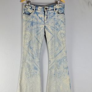Free People Bali Flare Light Jeans 29x36 Bohemian Festival Bell Bottom sz 6-8